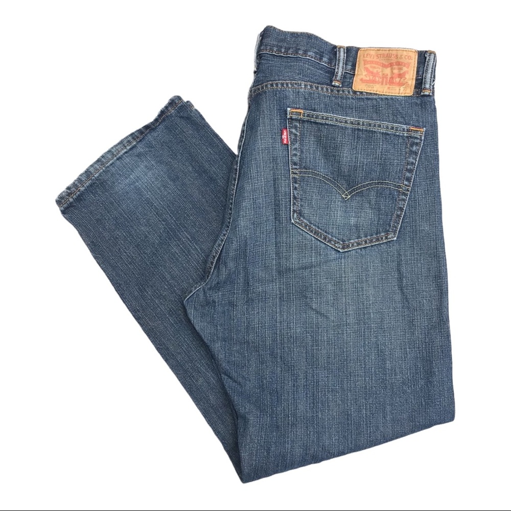 Levi’s Men’s 505 Jeans, Size 38x30, 100% Cotton, Blue Dark Wash, EUC